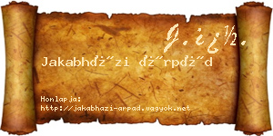 Jakabházi Árpád névjegykártya